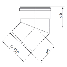 Kolena 45° Protherm odkouření pr. 130 mm, 2 ks