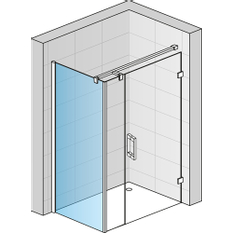 Boční stěna Ronal Pur s vyrovnávacím profilem (pro dveře v 90° na straně pevné stěny) 800 x 2000 mm, chrom/sklo mastercarré