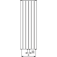 Radiátor vertikální Kermi therm-x2 Verteo Line PLS 22 univerzální připojení 1600 x 800 mm, 2528 W, bílý