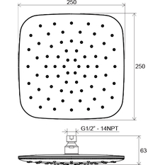 Hlavová sprcha Ravak ABS čtvercová 983.10CR/WH 250x250 mm, chrom/bílá