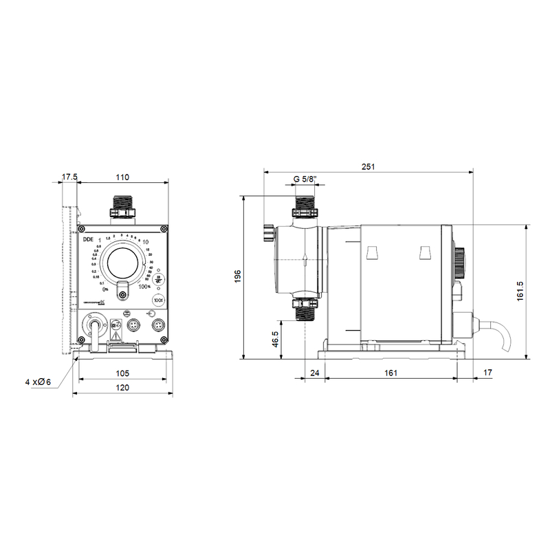 Čerpadlo dávkovací Grundfos DDE 6-10 P-PVC/V/C-X-31U2U2FG