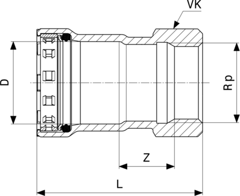 Přechodový kus Viega Megapress G s SC-Contur 4612 1 x 3/4˝