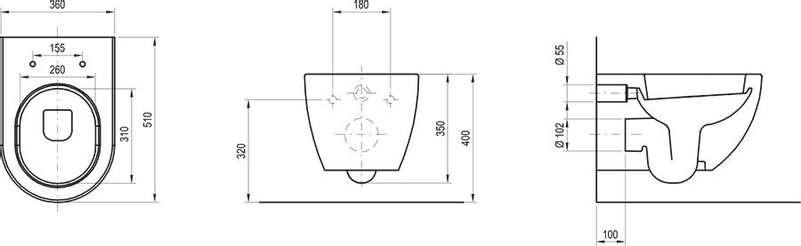 Klozet Ravak Uni Chrome Rim, závěsný, bílá