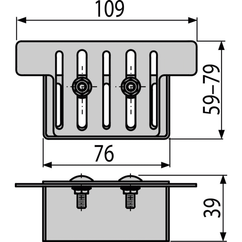 Koncovka drenážního žlabu Alcadrain (Alcaplast) 100 mm, nerez ADZ-P002