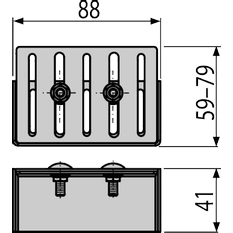 Koncovka drenážního žlabu Alcadrain (Alcaplast) 75 mm, pozinkovaná ocel ADZ-P003