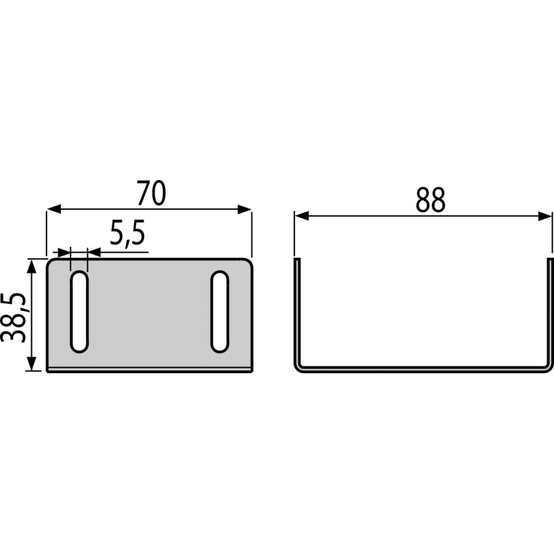 Propojka drenážního žlab Alcadrain (Alcaplast) u 75 mm, nerez ADZ-P005