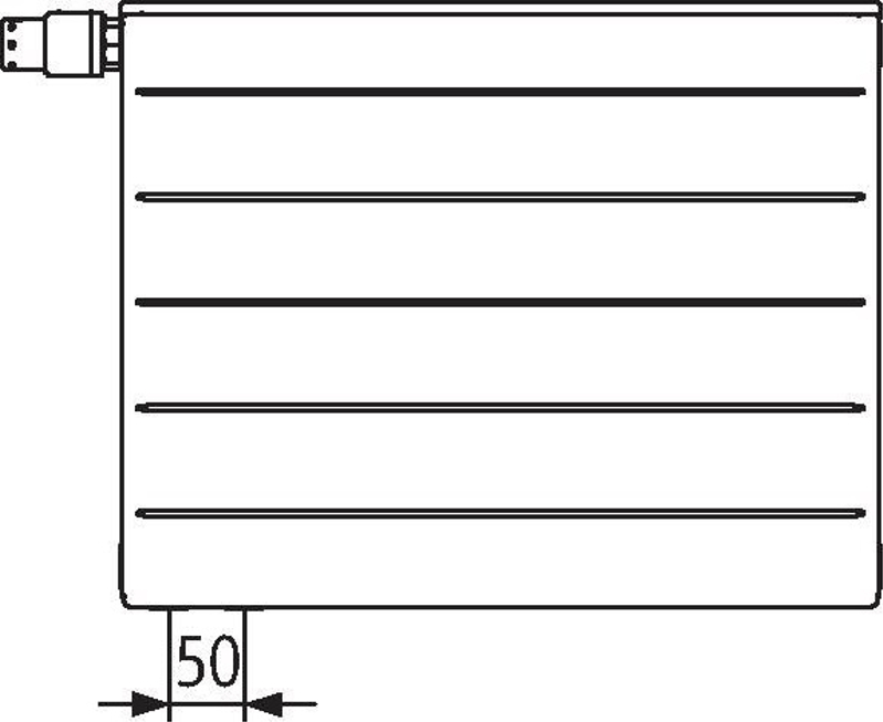 Radiátor Kermi therm-x2 Line-V PLV 10 levý 305 x 1305 mm, 376 W, bílá