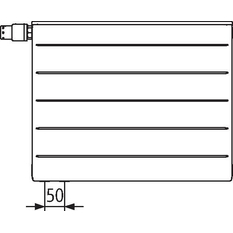 Radiátor Kermi therm-x2 Line-V PLV 10 levý 305 x 1305 mm, 376 W, bílá