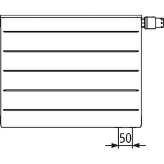 Radiátor Kermi therm-x2 Line-V PLV 11 pravý 505 x 1405 mm, 1052 W, bílá