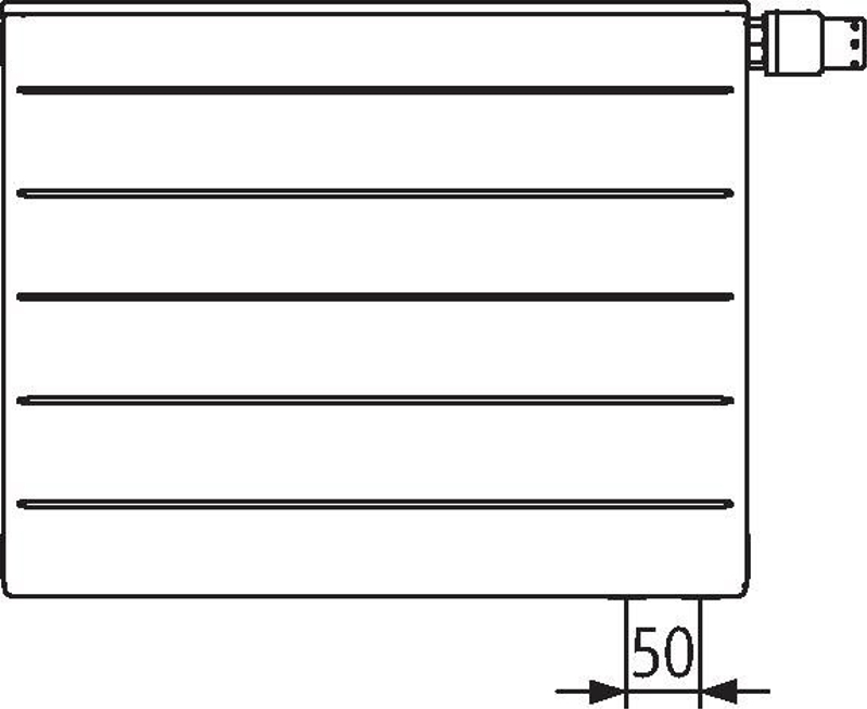 Radiátor Kermi therm-x2 Line-V PLV 11 pravý 605 x 705 mm, 619 W, bílá