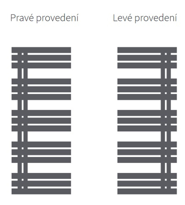 Těleso koupelnové trubkové Isan Miro 1236 x 500 mm, 496 W, pravé, elektrické s regulátorem Mini PW, sněhově bílá RAL 9016