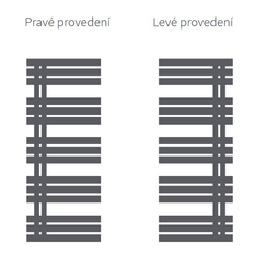 Těleso koupelnové trubkové Isan Miro 1236 x 500 mm, 496 W, pravé, elektrické s regulátorem Mini PW, sněhově bílá RAL 9016