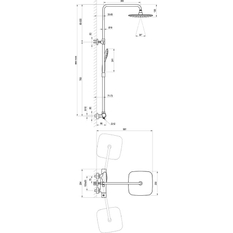 Sprchový sloup Ravak 10° TD 091.00CR s termostatickou baterií, posuvný, se sprchovým setem, chrom