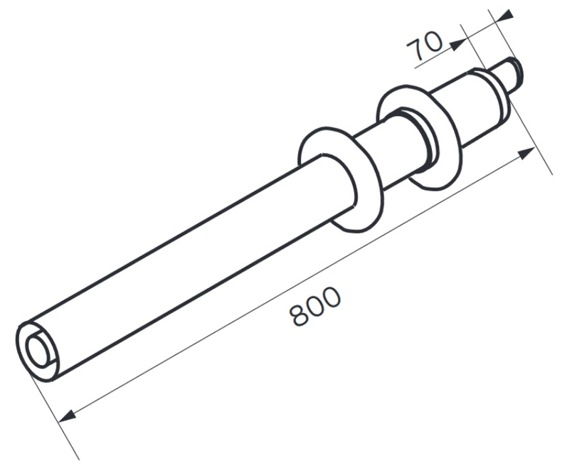 Díl zakončovací horizontální Protherm odkouření pr. 60/100 mm, délka 0,75 m