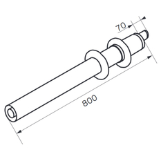 Díl zakončovací horizontální Protherm odkouření pr. 60/100 mm, délka 0,75 m