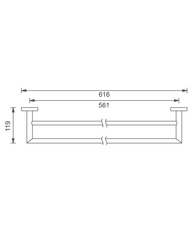 Dvojitý držák ručníků 600 mm Titania Elis chrom