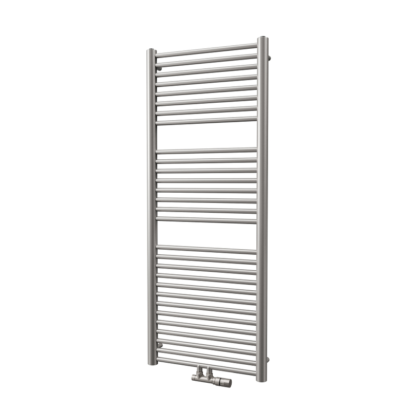 Těleso koupelnové trubkové Isan Silla Inox 1180 x 600 mm, 432 W, středové připojení, nerez