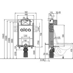 Předstěnový instalační systém Alcadrain (Alcaplast) ECOLOGY pro zazdívání AM115/1000E