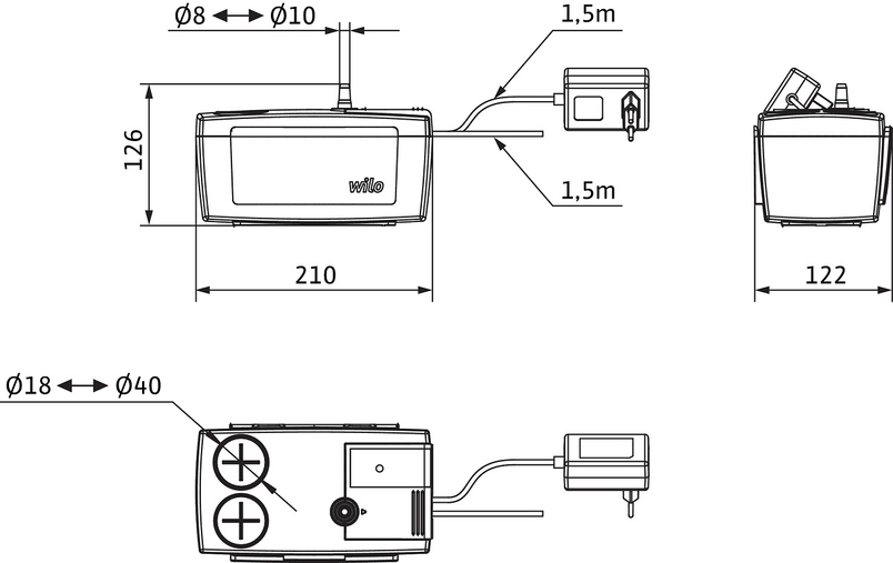 Přečerpávací stanice kondenzátu Wilo Plavis 013-C-2G, 1x100-240V15kW