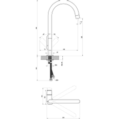 Dřezová stojánková baterie Ravak Classic CL 016.00CR 393 mm s otočným ramínkem, bez výpusti, chrom