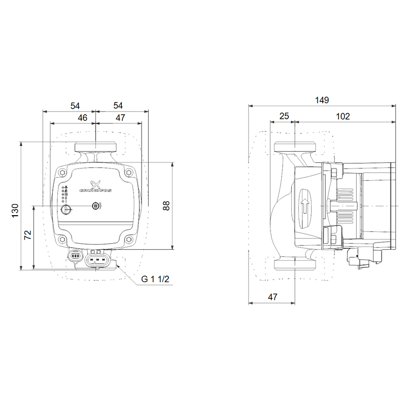 Čerpadlo oběhové Grundfos ALPHA1 L 25-60 130 1x230V 50Hz 6H