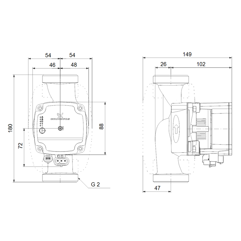 Čerpadlo oběhové Grundfos ALPHA1 L 32-60 180 1x230V 50Hz 6H