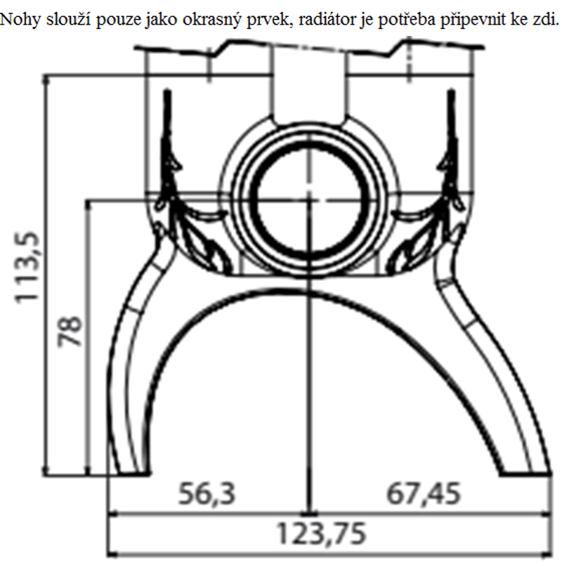 Těleso článkové Lipovica Tribeca 600 20 článků, 1344 W, 1000 mm, bílá RAL 9010