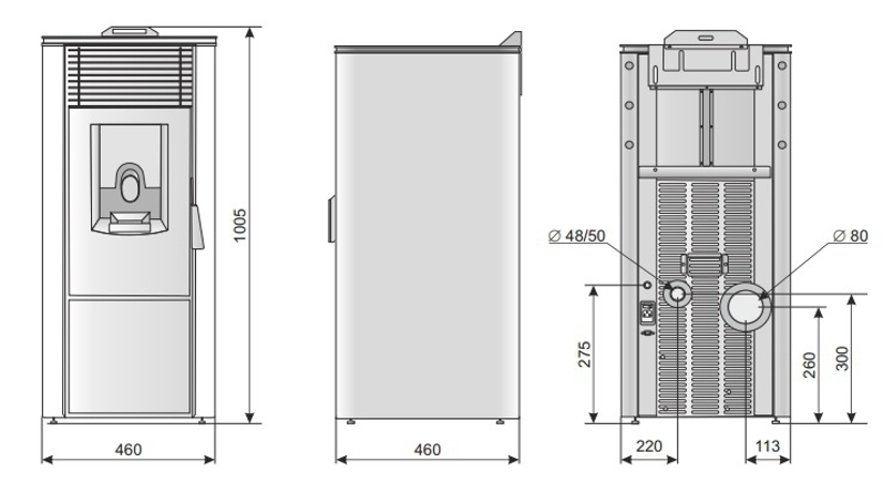 Krbová kamna na pelety Centrometal Centropelet Z 12 kW, bílá