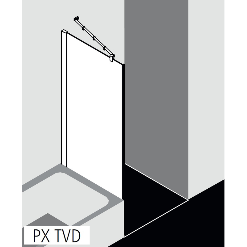 Zkrácená boční stěna vedle vany Kermi Pasa XP PXTVD stříbrná matná/čiré ESG sklo 75 x 160 cm