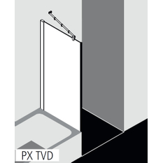 Zkrácená boční stěna vedle vany Kermi Pasa XP PXTVD stříbrná matná/čiré ESG sklo 75 x 160 cm