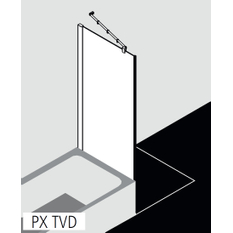 Zkrácená boční stěna vedle vany Kermi Pasa XP PXTVD stříbrná matná/čiré ESG sklo 75 x 160 cm