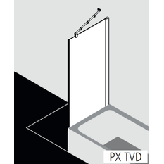 Zkrácená boční stěna vedle vany Kermi Pasa XP PXTVD stříbrná matná/čiré ESG sklo s úpravou KermiCLEAN 100 x 175 cm