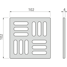 Mřížka Alcadrain (Alcaplast) pro nerezové vpusti 102 x 102 mm nerez MPV011