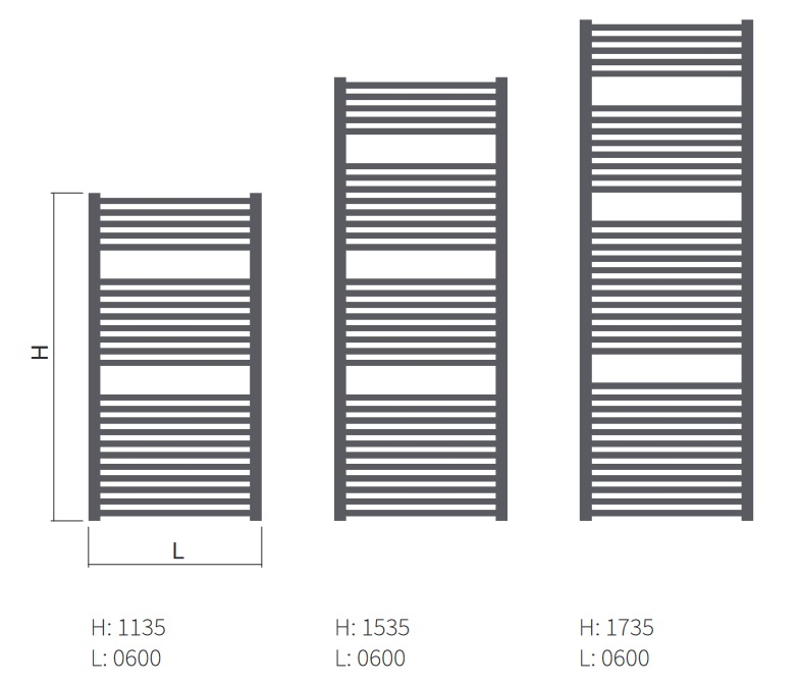 Těleso koupelnové trubkové Isan Palmyra 1135 x 600 mm, 499 W, elektrické s regulátorem Mini PW, chrom