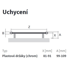 Těleso koupelnové trubkové Isan Palmyra 1135 x 600 mm, 499 W, elektrické s regulátorem Mini PW, chrom