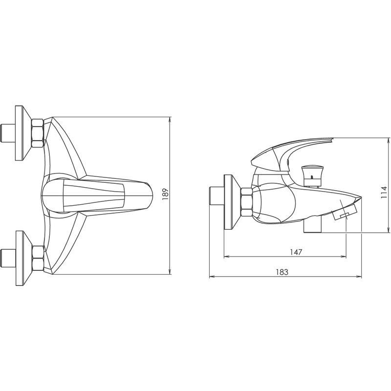 Vanová baterie bez příslušenství 150 mm Metalia 57 bílá