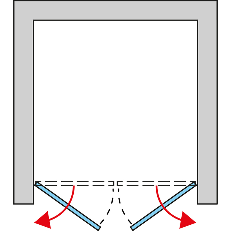 Dvoukřídlé dveře Ronal Pur Atyp na zaměření 0 - 1250 x 2000 mm, chrom/sklo Durlux