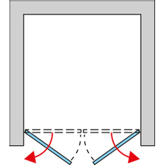 Dvoukřídlé dveře Ronal Pur Atyp na zaměření 0 - 1250 x 2000 mm, chrom/sklo Durlux