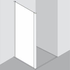 Boční stěna Plano Davos Plus stříbrné/sklo 45 x 200 cm