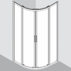 Posuvné dveře Plano Davos čtvrtkruh DPR2 bílé/sklo 90 x 90 cm