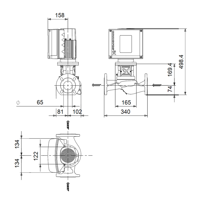 Čerpadlo oběhové Grundfos TPE3 65-150 S-A-F-A-BQQE-GDB 99272071