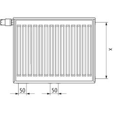 Radiátor Kermi Profil-Vplus FTP 11 levý 600 x 400 mm, 392 W, bílý