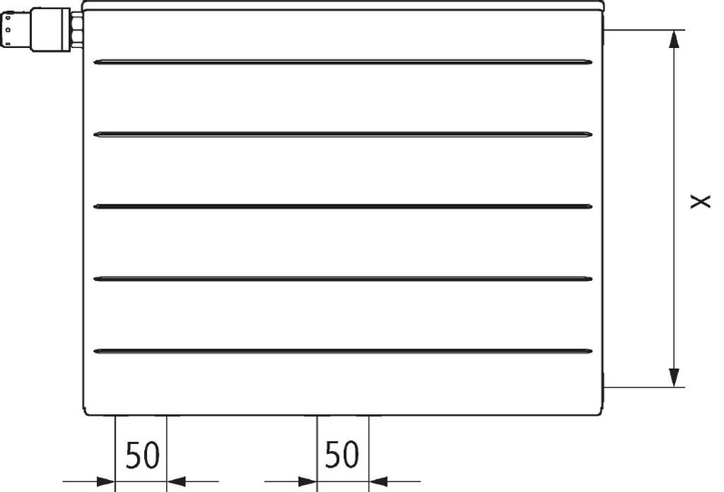 Radiátor Kermi therm-x2 Line-Vplus PLP 10 levý 305 x 905 mm, 261 W, bílá