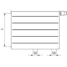 Radiátor Kermi therm-x2 Line-Vplus PLP 10 pravý 905 x 1205 mm, 900 W, bílá