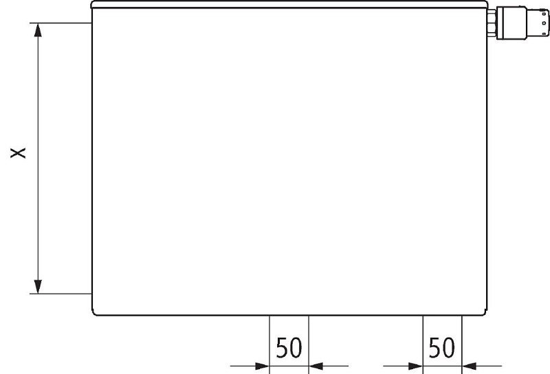 Radiátor Kermi therm-x2 Plan-Vplus PTP 11 pravý 905 x 905 mm, 1145 W, bílý