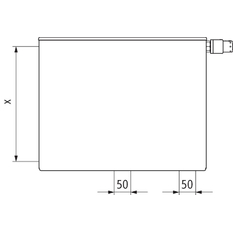 Radiátor Kermi therm-x2 Plan-Vplus PTP 11 pravý 905 x 905 mm, 1145 W, bílý