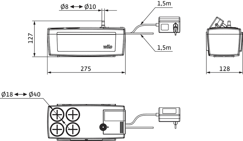 Přečerpávací stanice kondenzátu Wilo Plavis 015-C, -2G1x100-240V15kW