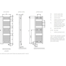 Koupelnové trubkové elektrické těleso Kermi B20-SE rovné, boční připojení, 1174 x 390 mm, bílé