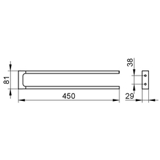Držák na ručník Keuco Edition 11, 450 mm, černý chrom kartáčovaný