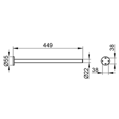 Držák na ručník Keuco Plan, 450 mm, ušlechtilá ocel